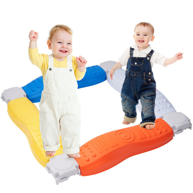 8-Piece Non-Slip Balance Beam Stepping Stones Plastic Indoor/Outdoor Play