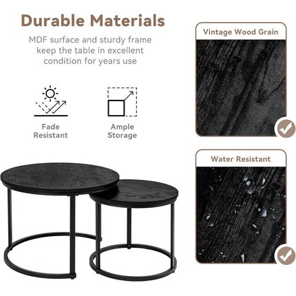 Round Nesting Coffee Table Set