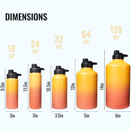 24oz Stainless Steel Insulated Water Bottle Wide Mouth with Handle