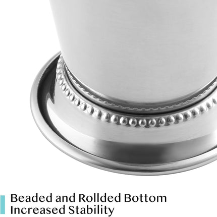 12oz Stainless Steel Mint Julep Cups Set of 4 with Straws