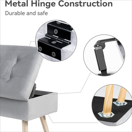 Shoe Bench with Cushion and Storage Function