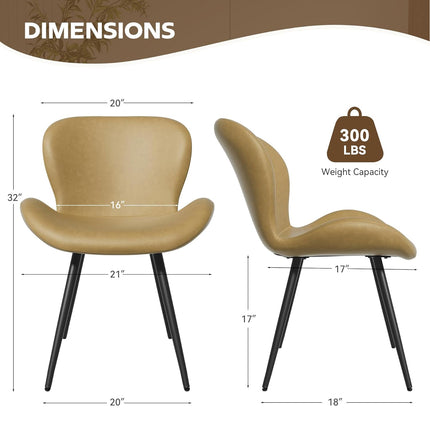 Modern Minimalist Dining Chairs with Metal Legs Set of 6