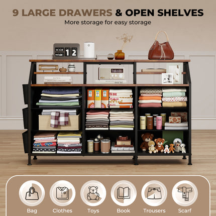 Storage Cabinet with Metal Frame and Wooden Top