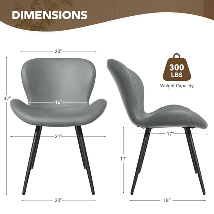 Modern Minimalist Dining Chairs with Metal Legs Set of 6