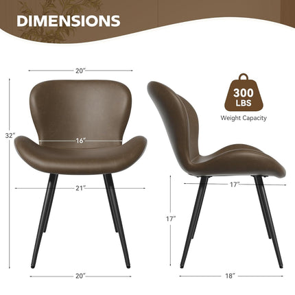 Modern Minimalist Dining Chairs with Metal Legs Set of 6