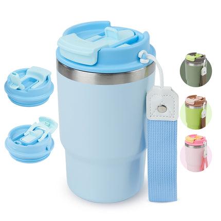 16oz Stainless Steel Vacuum Coffee Tumbler Leak-Proof with Lid
