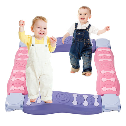 8-Piece Non-Slip Balance Beam Stepping Stones Plastic Indoor/Outdoor Play