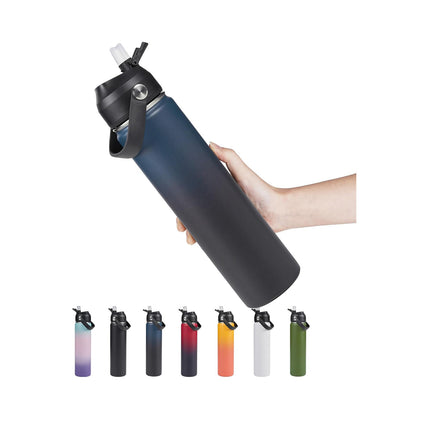 18oz Stainless Steel Insulated Bottle – Wide Mouth Leak-Proof with Straw