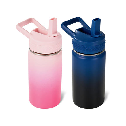 12oz Insulated Kids Water Bottle Stainless Steel Straw Lid BPA-Free