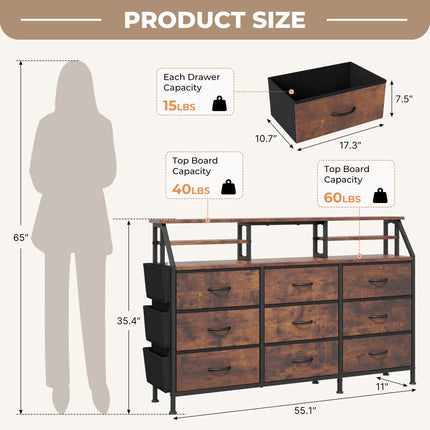 Storage Cabinet with Metal Frame and Wooden Top
