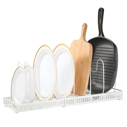 Expandable Pan Organizer Rack 7 Adjustable Dividers Lid & Board Holder