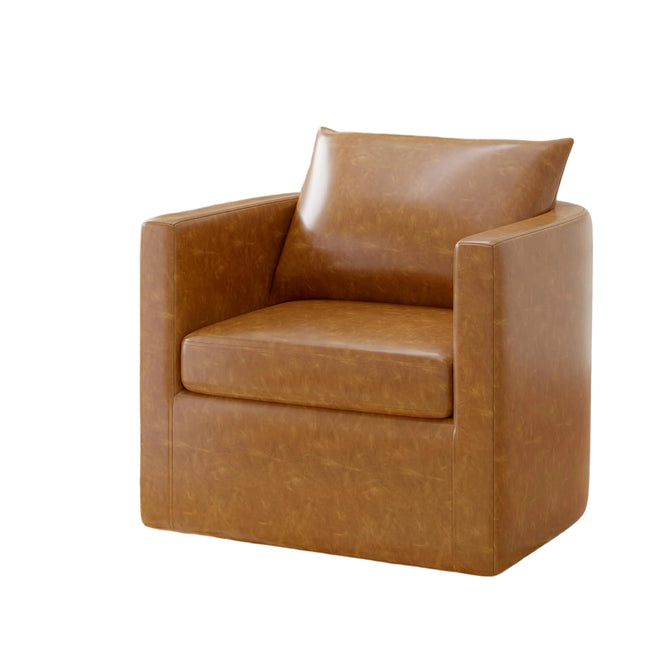 PU Leather Upholstered Swivel Accent Chairs
