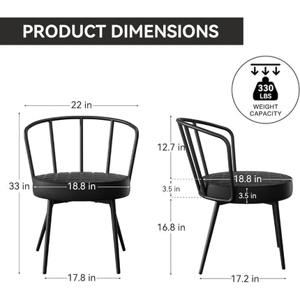 Dining Chairs with Soft Seat Metal Legs Set of 6