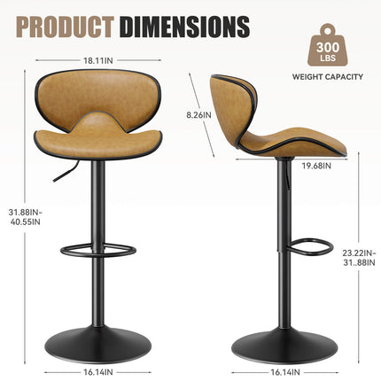 Bar Stools Set of 2 for Kitchen Counter