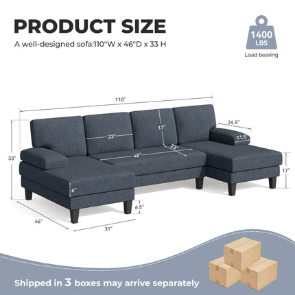 U-Shaped Sectional Sofa Couch