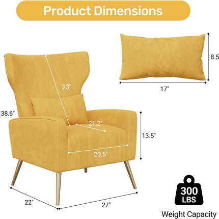 Upholstered Sofa Chair with Lumbar Pillow