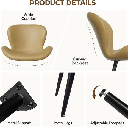 Modern Minimalist Dining Chairs with Metal Legs Set of 6