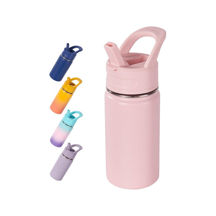12oz Stainless Steel Kids Water Bottle – Insulated Leak-Proof with Straw