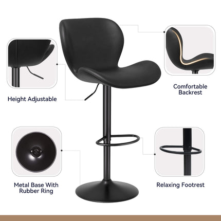 Adjustable Height Swivel Bar Stools Set of 2