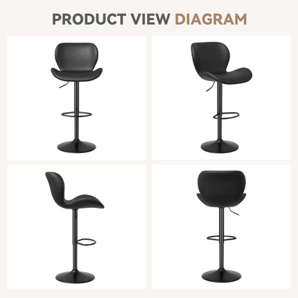 Adjustable Height Swivel Bar Stools Set of 2