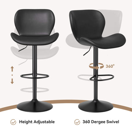 Adjustable Height Swivel Bar Stools Set of 2