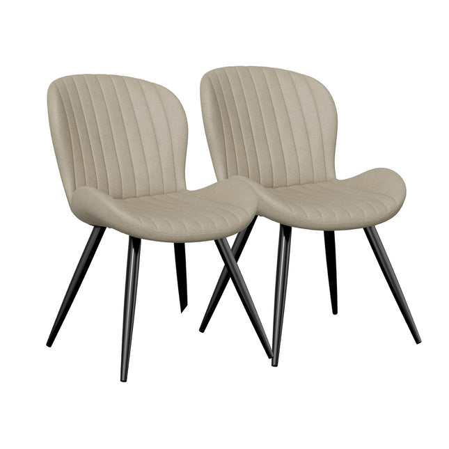Modern Leather Upholstered Dining Chairs Set of 2