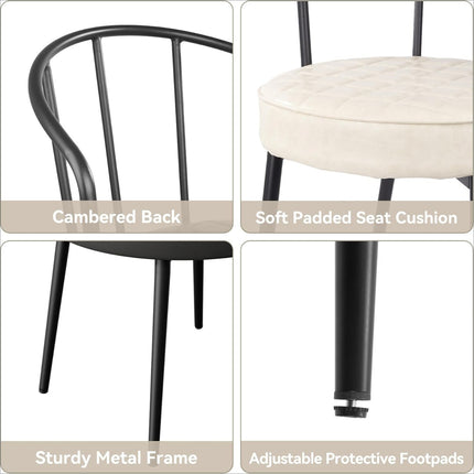 Dining Chairs with Soft Seat Metal Legs Set of 6
