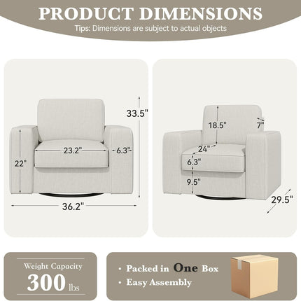 36'' Single Sofa Swivel Accent Chair