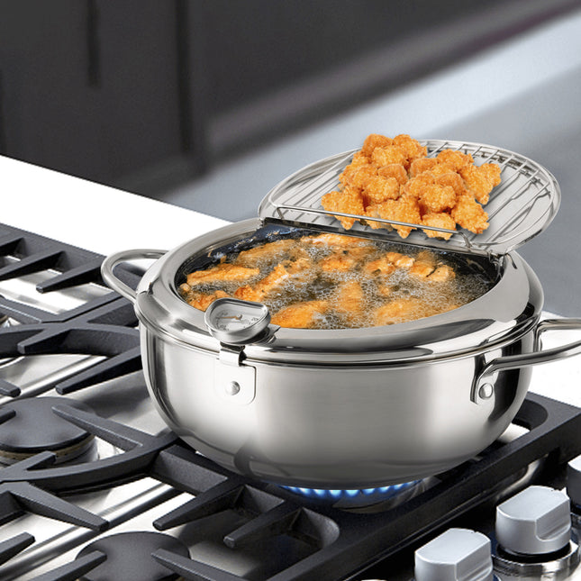 11 Inch 304 Stainless Steel Deep Fryer Pot with Temperature Control