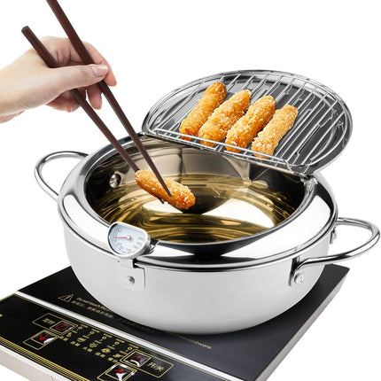 11 Inch 304 Stainless Steel Deep Fryer Pot with Temperature Control