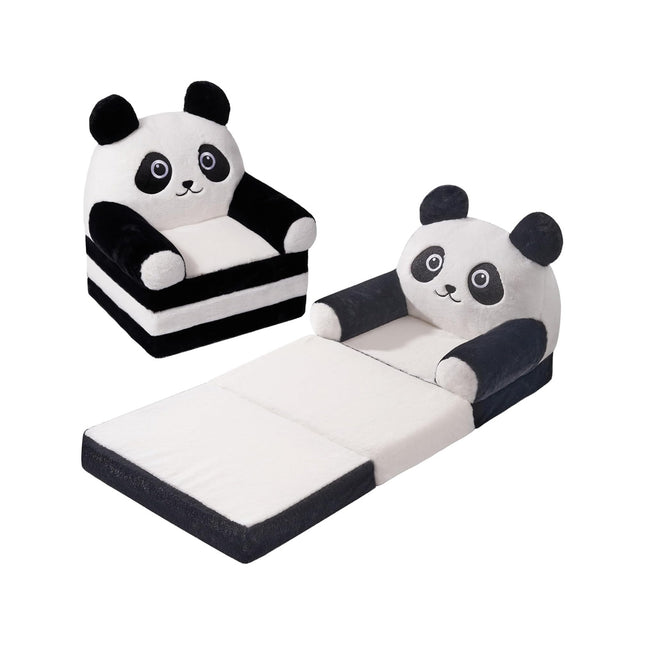 2-in-1 Kids Folding Sofa – Plush Removable Cover Convertible Lounger