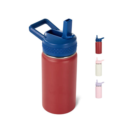 12oz Insulated Kids Water Bottle Stainless Steel Straw Lid BPA-Free