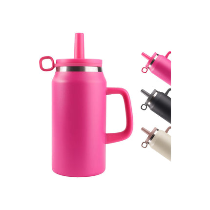 32oz Stainless Steel Water Bottle Insulated Leak-Proof with Straw & Handle