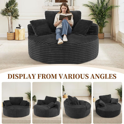 55''W 3.5CM Coarser Corduroy Single Foam Sofa