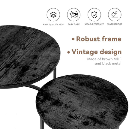Round Nesting Coffee Table Set