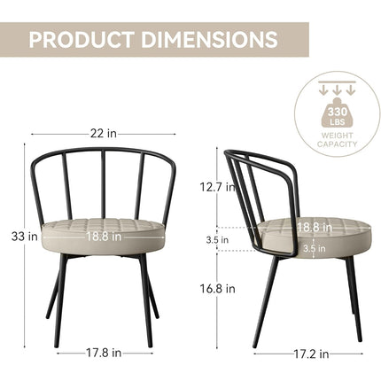 Dining Chairs with Soft Seat Metal Legs Set of 6