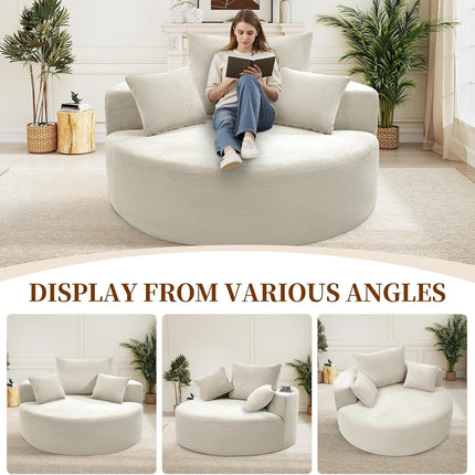 55''W 3.5CM Corduroy Foam Sofa Single Sofa