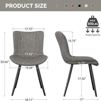 Dining Chair PU Leather with Metal Legs Set of 6