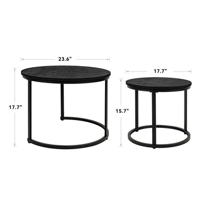Round Nesting Coffee Table Set