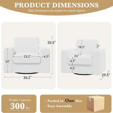 36'' Single Sofa Swivel Accent Chair