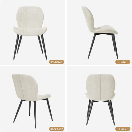 Modern Velvet Upholstered Dining Chairs Set of 2