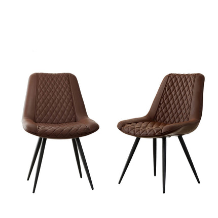 Armless PU Leather Dining Chairs Set of 2